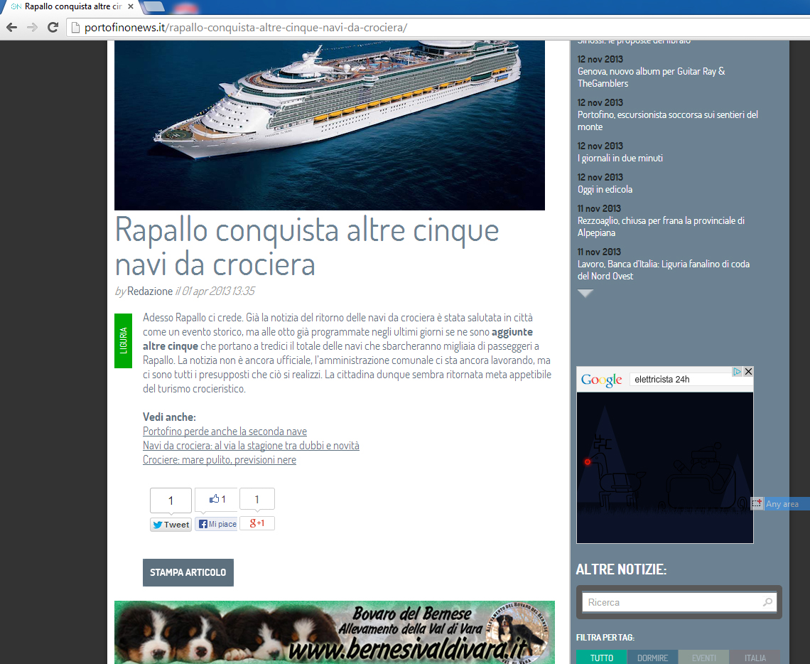 Portofino news 01-04-13