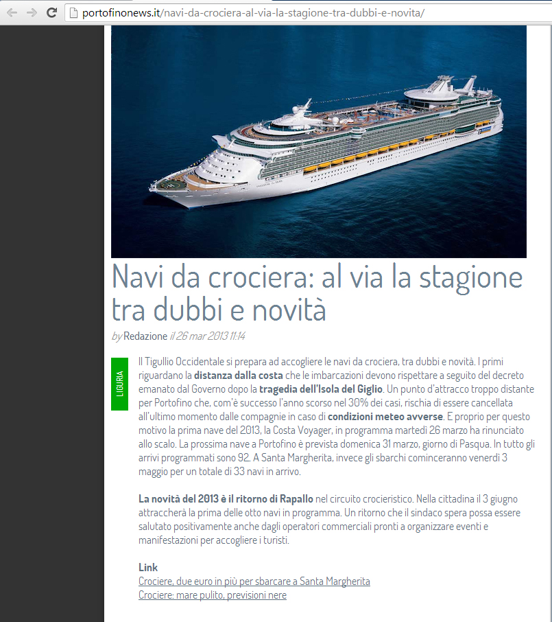 Portofino news 26-03-13